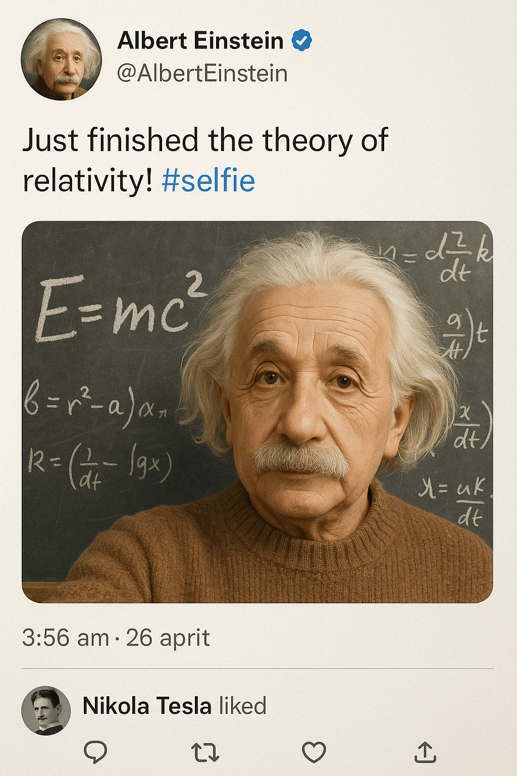 Fake Tweet Screenshot (Einstein)